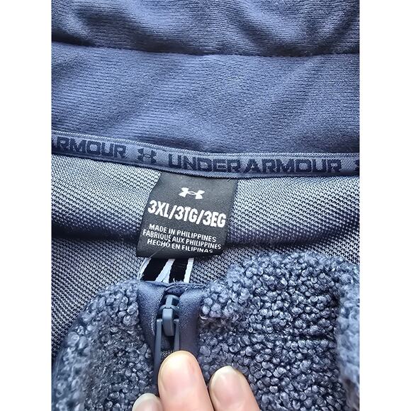 Under Armour Men’s 3XL Sherpa Fleece Vest – Blue – Full Zip – New with Tags - Picture 3 of 4